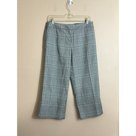 Worthington Womens Plaid Ankle Pants Sz 4 Petite Grey Light Academia Preppy NWT - Picture 1 of 6